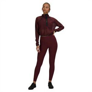 Lululemon Reversible Mesh 1/2 Zip Jacket Women Size 8 Merlo Black Pullover